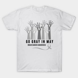 Go Gray In May Shirt Rainbow Brain Cancer Tumor Awareness T-Shirt